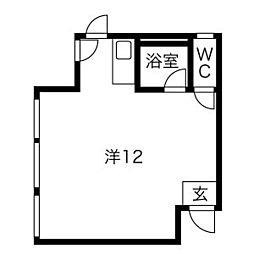 メゾン黄金 ワンルームの間取図画像