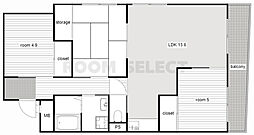 グランドハイツK.I 3LDKの間取図画像