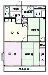 マリッチ赤城 3DKの間取図画像