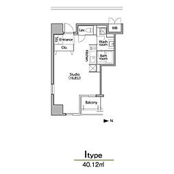グランアベニュー栄 ワンルームの間取図画像