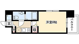 エコロジー鶴舞レジデンス 1Kの間取図画像