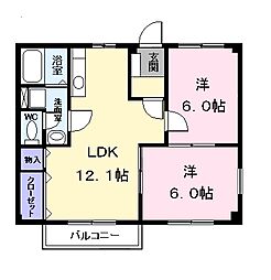 ニューシティ戸田 2LDKの間取図画像