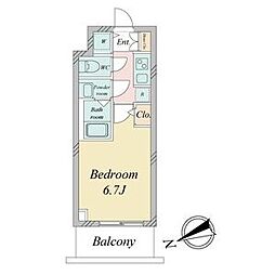 オーキッドレジデンス鶴舞 1Kの間取図画像