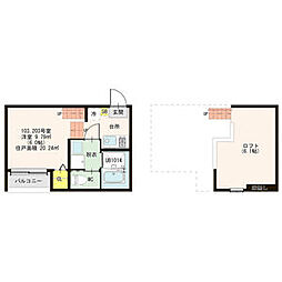 名古屋市中村区日比津町3丁目アパート ワンルームの間取図画像