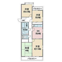 サンハイツ小幡 4DKの間取図画像