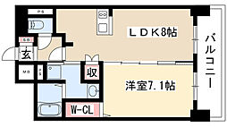 プレサンス鶴舞公園WEST 1LDKの間取図画像