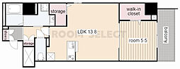 グランアビタシオンノリタケ 1LDKの間取図画像