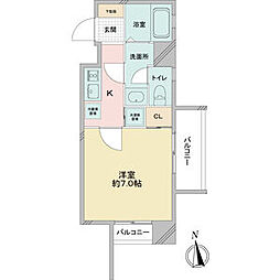 リエス鶴舞WESTTOWER 1Kの間取図画像