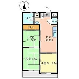 ハイツ牧野 3DKの間取図画像