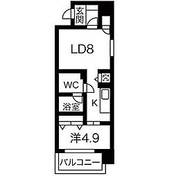 VARIE東別院 1LDKの間取図画像