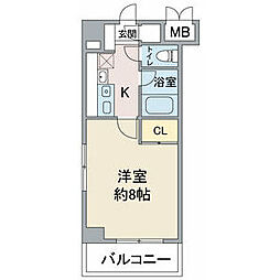 ベル・ステージ竹の山1 1Kの間取図画像