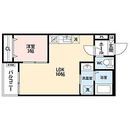 GRANDBLUENAGASUKA2 1LDKの間取図画像
