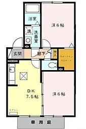 淑風苑 2DKの間取図画像