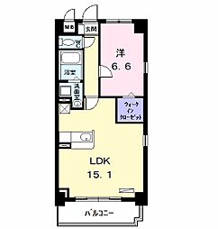 エミネンス八熊 1LDKの間取図画像