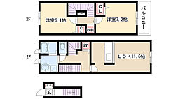 サンフォレスタ2 2LDKの間取図画像