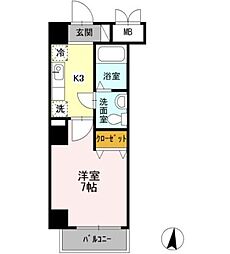 Casa八番館 1Kの間取図画像
