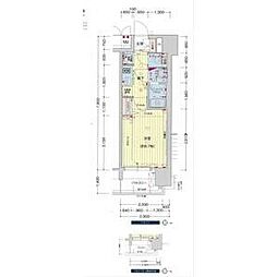プレサンス名古屋STATIONルミアス 1Kの間取図画像