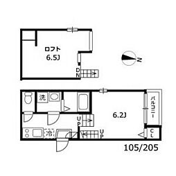 ハーモニーテラス茶屋坂通 1Kの間取図画像