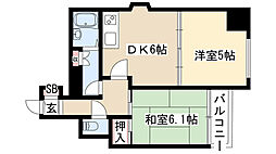 ライオンズマンション丸の内第3 2DKの間取図画像