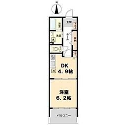 willDo太閤通 1DKの間取図画像