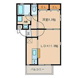 グランレーヴ浄心 1LDKの間取図画像