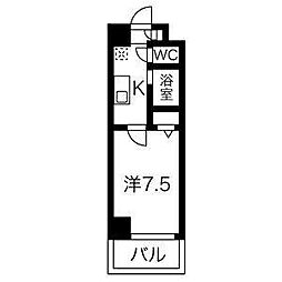 セントラルハイツ明野 1Kの間取図画像