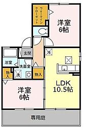 メゾン・ヴェールY・T 2LDKの間取図画像