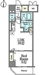 新栄アイサンメゾン 1LDKの間取図画像