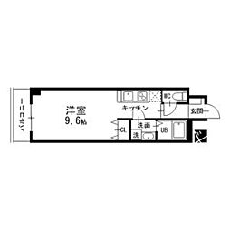 シーム・ドエル筒井 ワンルームの間取図画像
