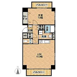 リバーサイド庄内 1LDKの間取図画像