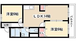 春陽ビル 2LDKの間取図画像