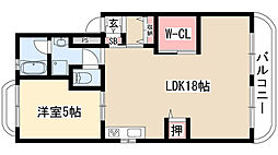 グリーンコート浅井 1LDKの間取図画像