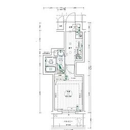 エステムコート名古屋泉プラチナムゲート 1Kの間取図画像