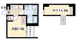 ワルキューレ 1Kの間取図画像