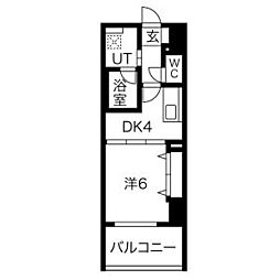 さくらヒルズニシキプラチナムレジデンス 1DKの間取図画像