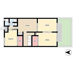 ありあんす 3DKの間取図画像