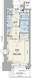プレサンス鶴舞公園WEST ワンルームの間取図画像