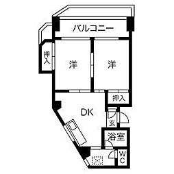 第三協和コーポ 2DKの間取図画像