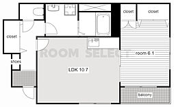 グランチェスタ 1LDKの間取図画像