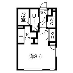 WELLCOURTKANDA ワンルームの間取図画像