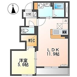 シャンペトル 1LDKの間取図画像