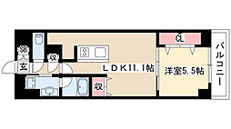 グランルクレ新栄イースト 1LDKの間取図画像
