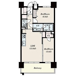 S-RESIDENCE本郷2 2LDKの間取図画像
