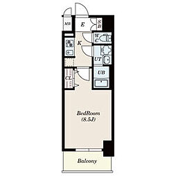S-RESIDENCE金山WEST 1Kの間取図画像