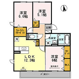 グランドール正徳 3LDKの間取図画像