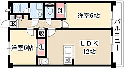 ルグラン 2LDKの間取図画像
