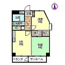 アーク302 2LDKの間取図画像