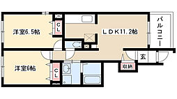 ソレイユ荒田 2LDKの間取図画像