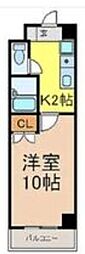 カーサ新栄 1Kの間取図画像