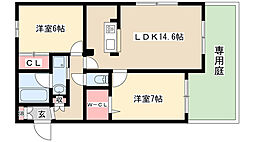 EXIAKANOKO 2LDKの間取図画像
